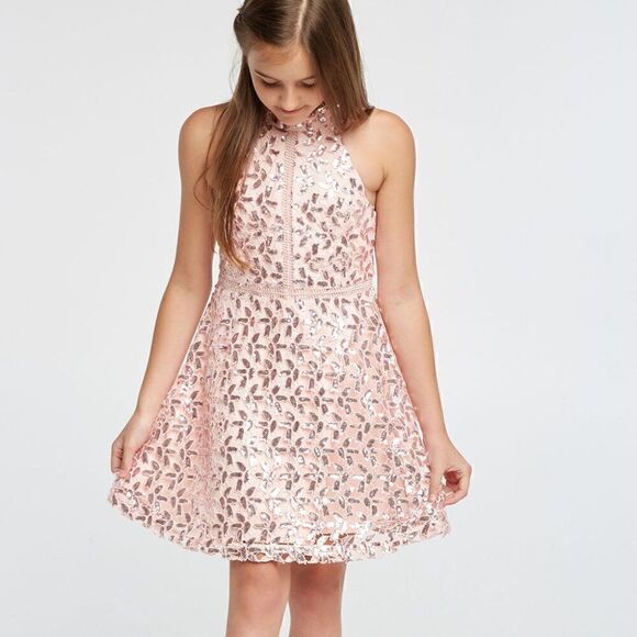 Bardot Lace Bardot Gemma Halter Dress BARDOT Junior Tween Gemma Halter Dress  In Potpourri Girl'sUS